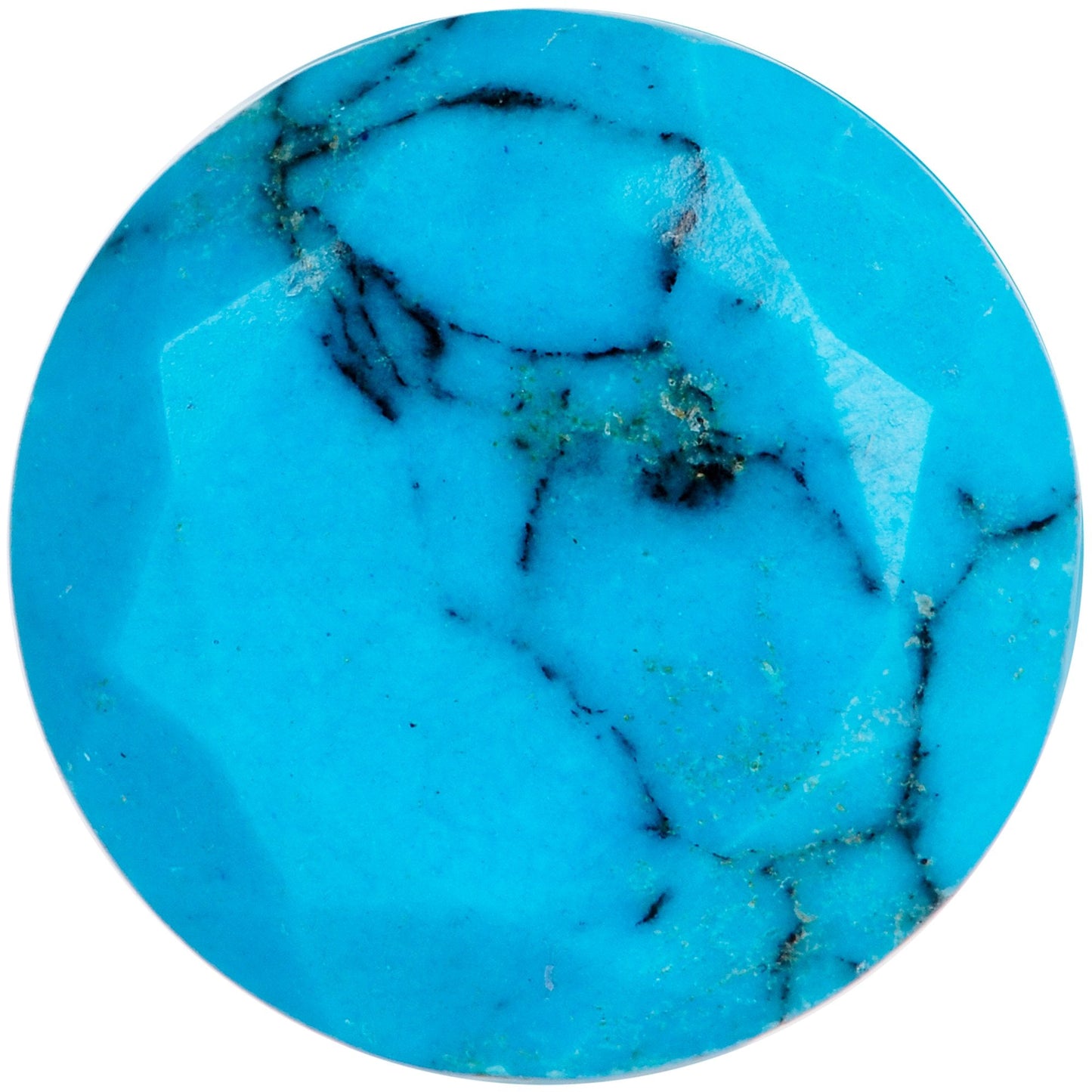 00G Turquoise Natural Stone Faceted Saddle Plug Set