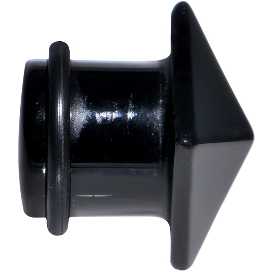 1/2 Black Agate Semi Precious Stone Pyramid Top Plug