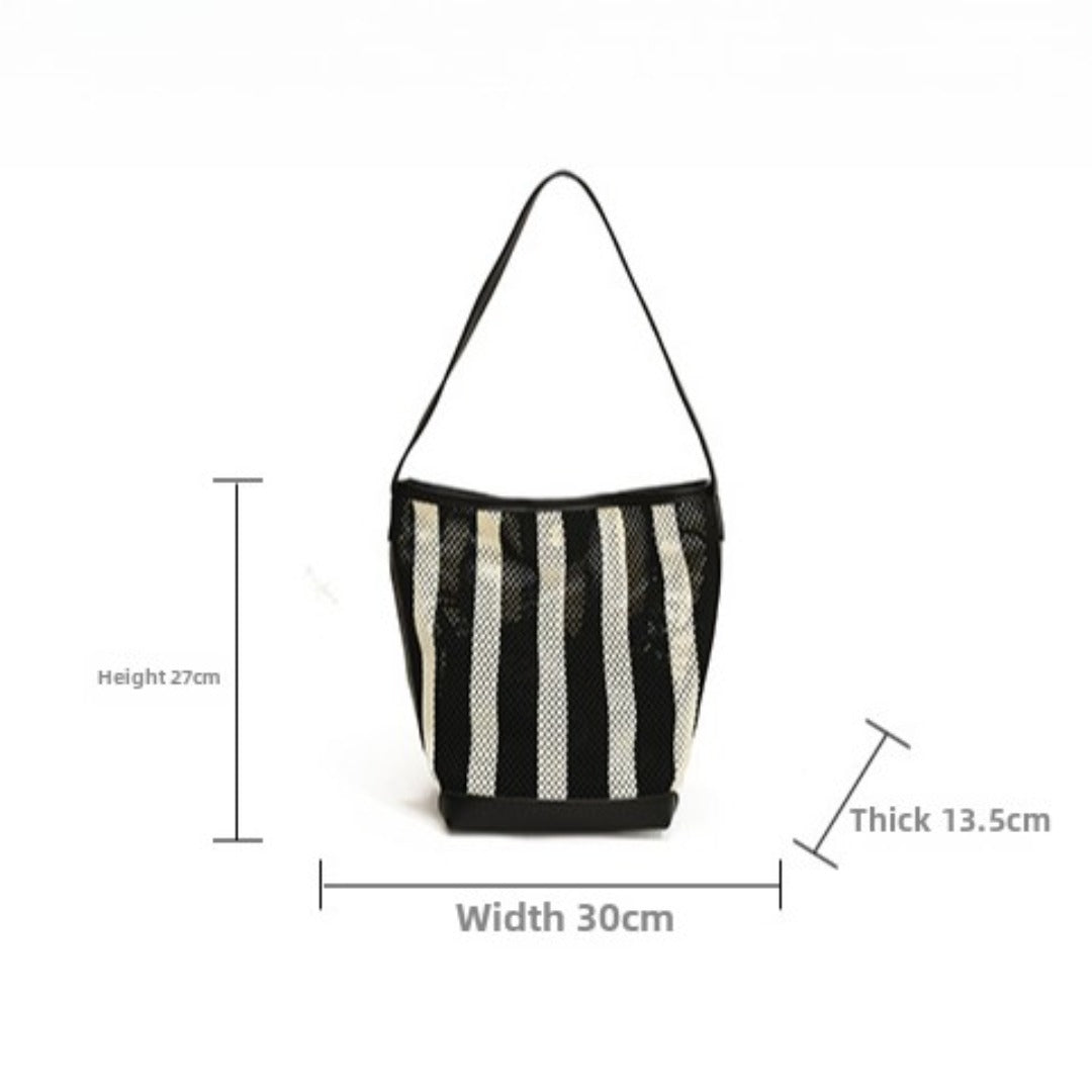 Stylish Beach Bag Women's Summer Bucket Bag – Perfect Woven Tote for Vacation, Shoulder & Commuter Use