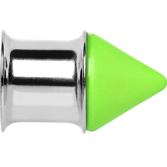 00G Green Neon Cone Stainless Steel Plug