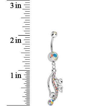 Aurora Gem Swirling Bubbles Dangle Belly Ring