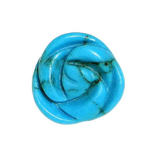 0G Natural Blue Turquoise Blooming Flower Stone Saddle Plug