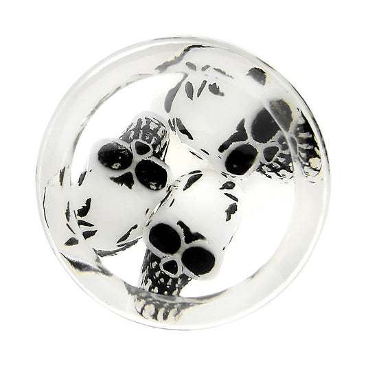 00G Clear Acrylic Spooky Skulls Saddle Plug