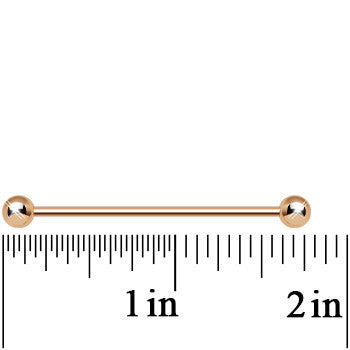 14G 1 1/2 Rose Gold Plated Straight Barbell