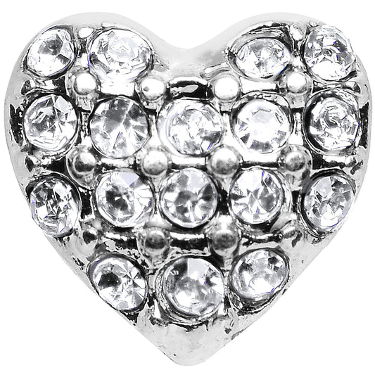 Clear Crystal 18G Faithful Heart Cartilage Tragus Earring