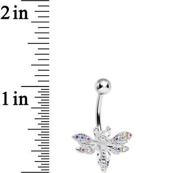 Aurora Gem Flashy Flying Dragonfly Belly Ring