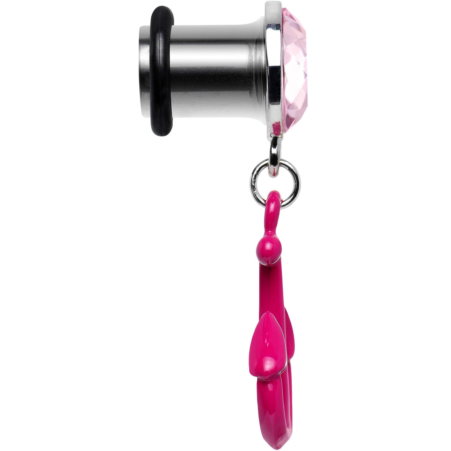 0G Pink Dangling Anchor Steel Plug