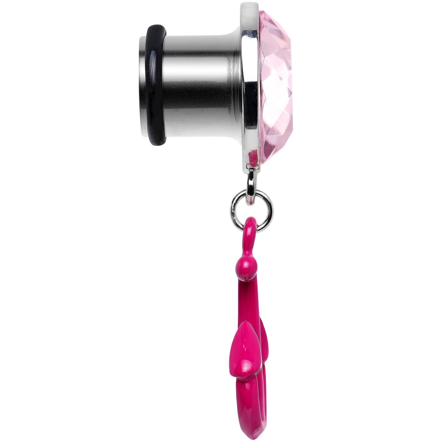00G Pink Dangling Anchor Steel Plug