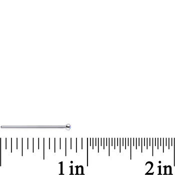 18G 3/4 Aurora CZ Steel Straight Fishtail Nose Ring 2mm