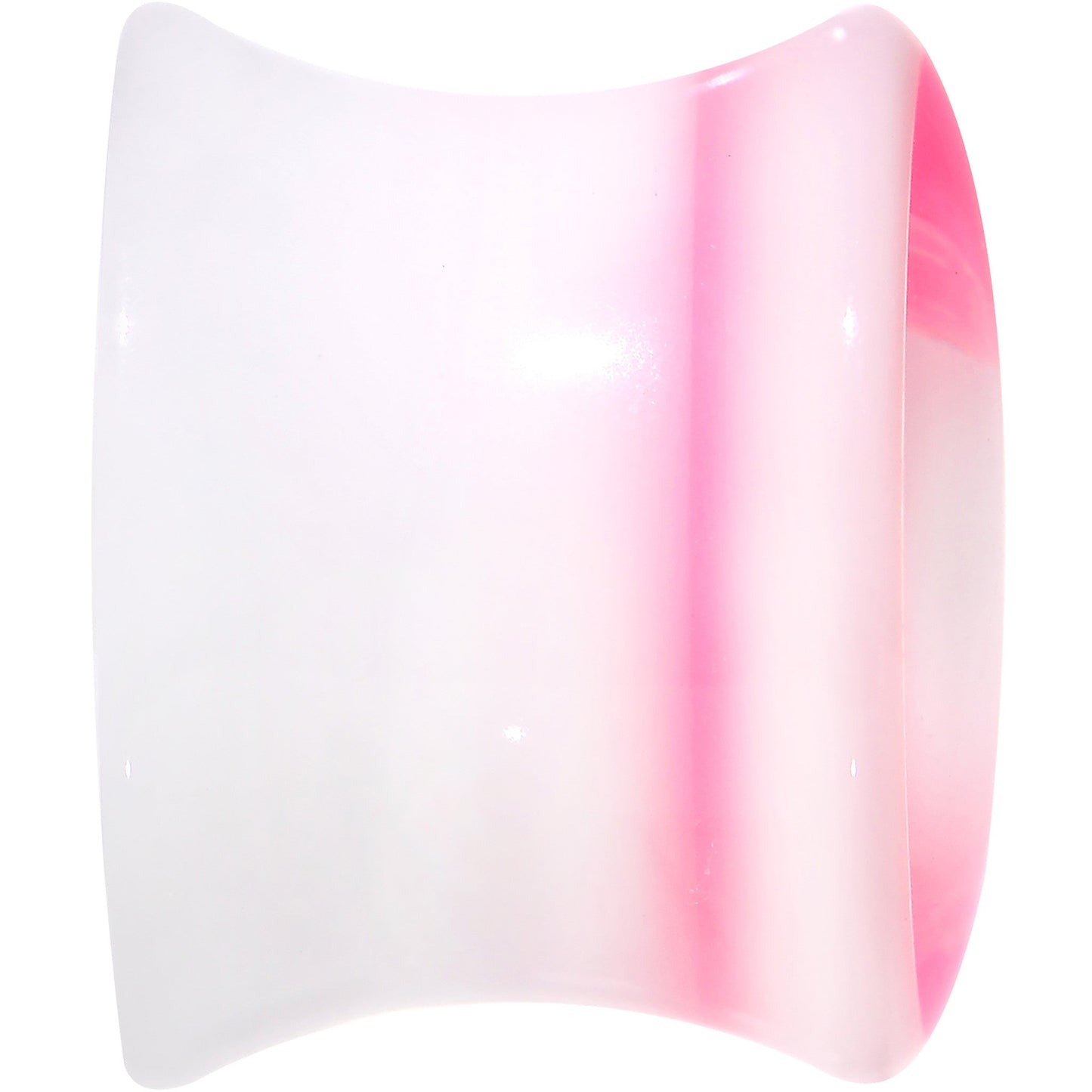 00G White Pink Acrylic Adoring Heart Saddle Plug