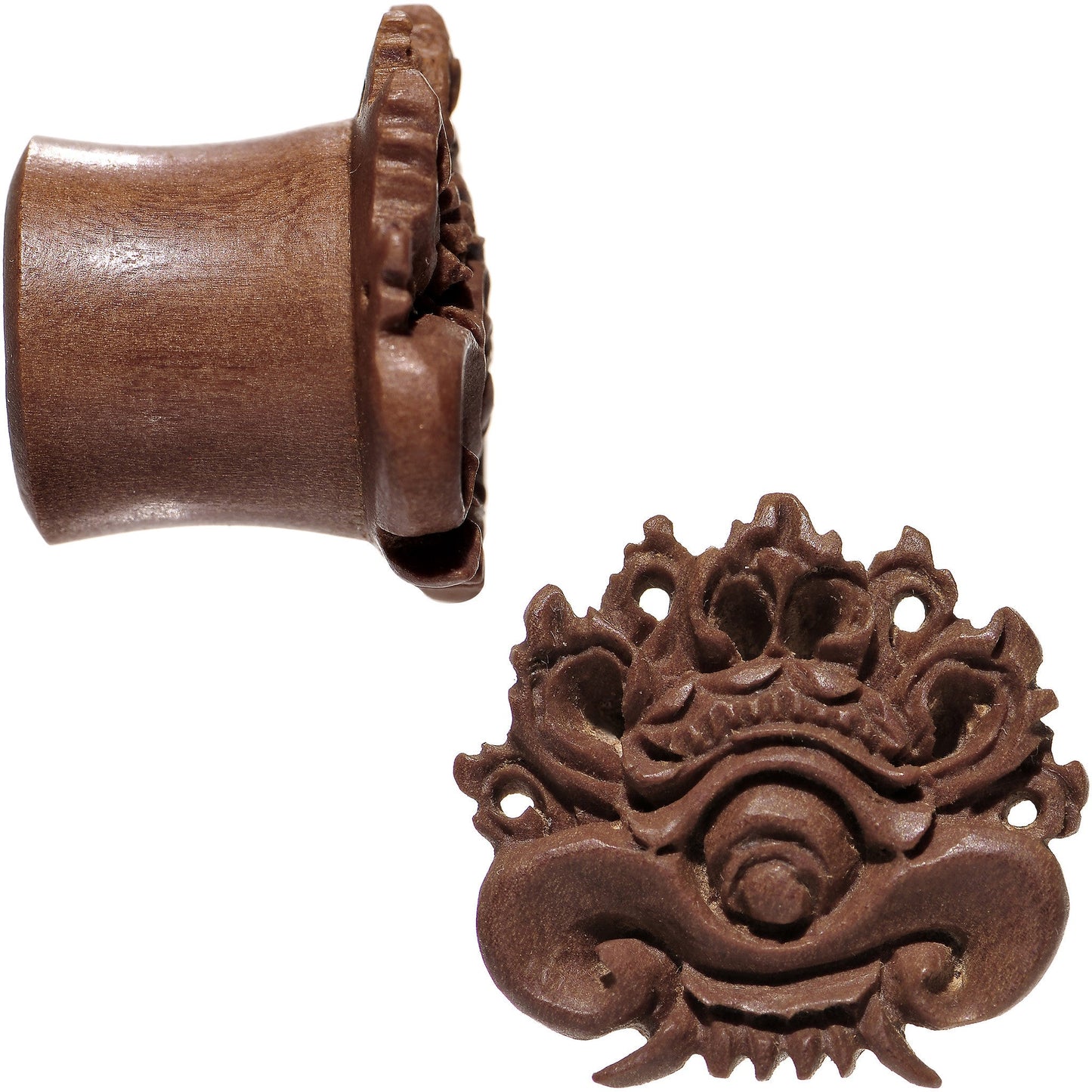 5/8 Organic Wood Dark Magic Hand Carved Plug Set