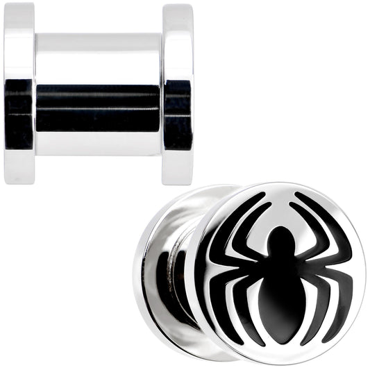 0G Stainless Steel Licensed Spider-Man Logo Screw Fit Plug Set