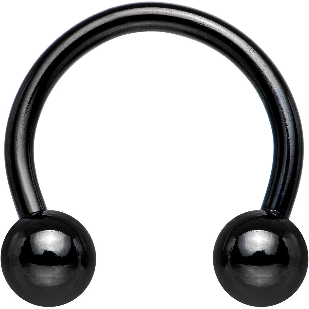 14G 1/2 Black Horseshoe Circular Barbell