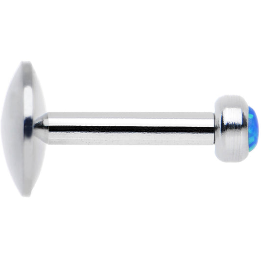 1/4 Steel 2.5mm Synthetic Blue Opal Internal Thread Tragus Earring