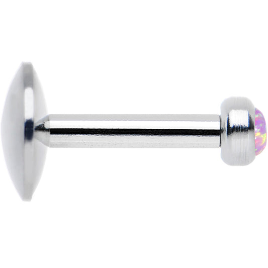 1/4 Steel 2.5mm Synthetic Pink Opal Internal Thread Tragus Earring