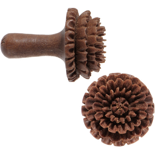 6G Organic Sabo Wood Chrysanthemum Single Flare Plug Set