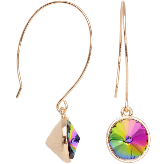 Aurora Gold Tone Pendulum Sphere Fish Hook Earrings