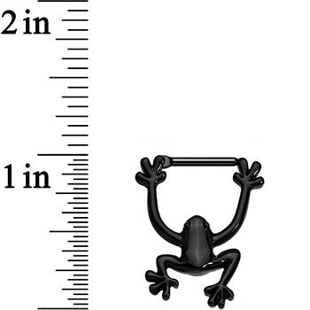 14G 1/2 Black Anodized Hang with Me Frog Nipple Clicker Set