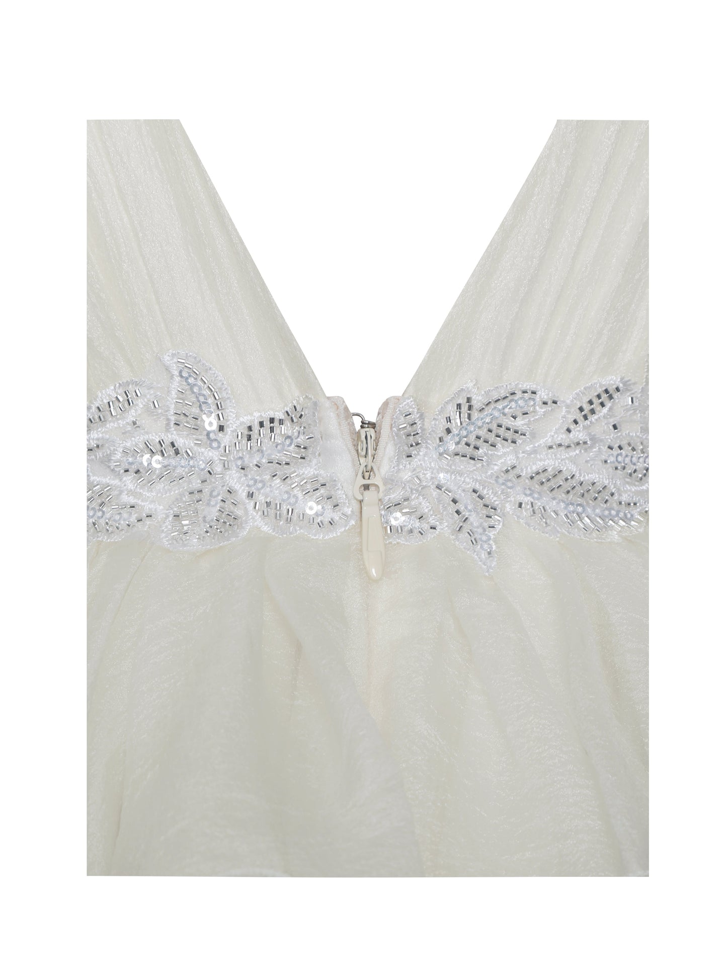 Calleigh Off White Flare Beaded Belt Maxi Gown