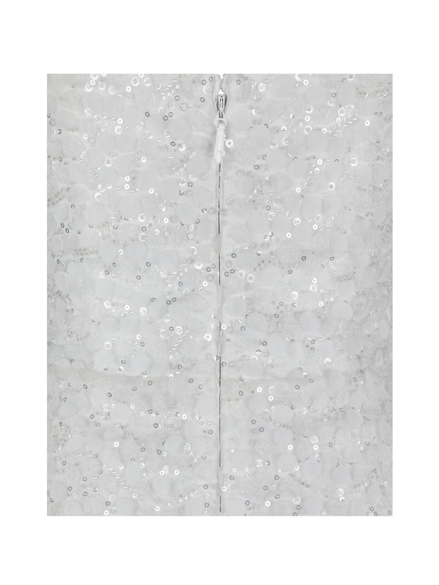Myra White Beaded Mesh Strapless Wedding Dress