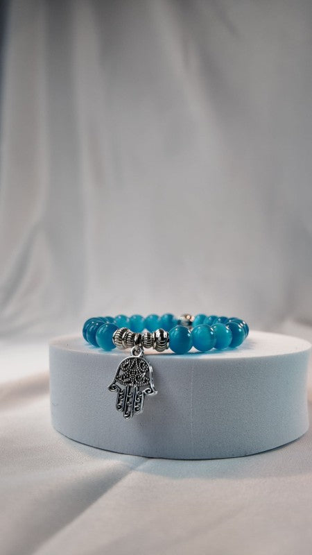 Aqua Blue Hamsa Bracelet