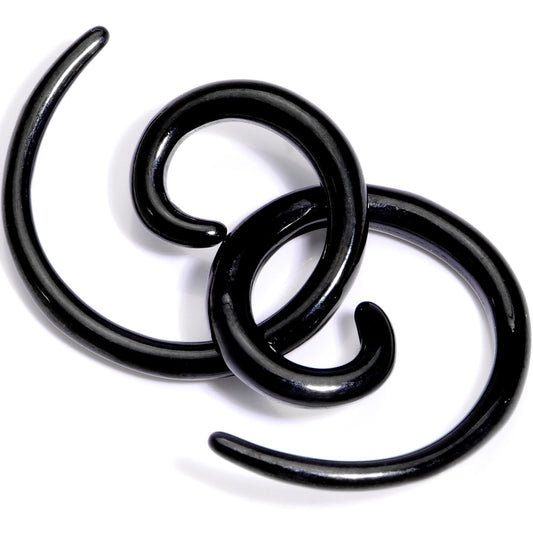 Black Anodized Titanium Micro Spiral Taper Set 12G to 6G