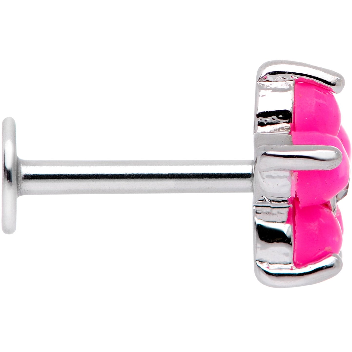 16G 5/16 Pink Faux Opal CZ Flower Cartilage Tragus