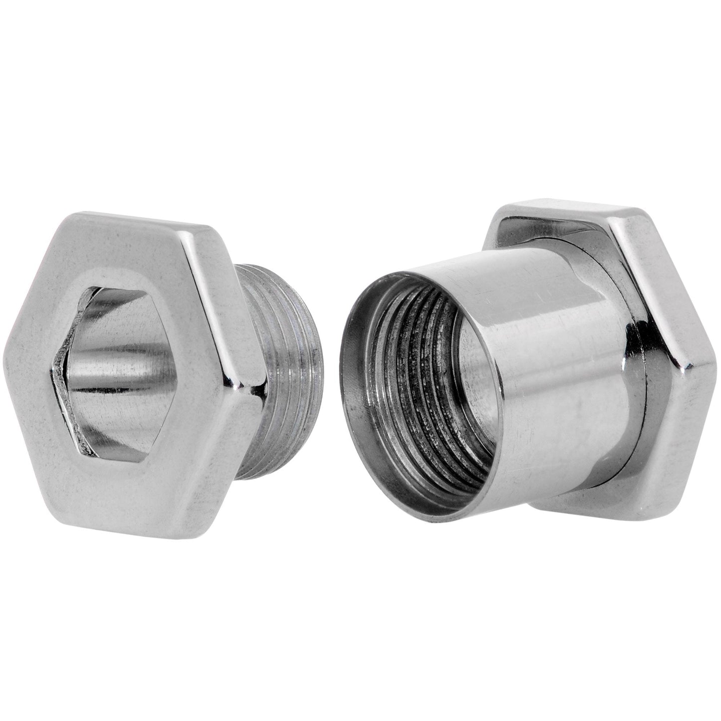 0G Geometric Hexagon Screw Fit Tunnel Plug Set