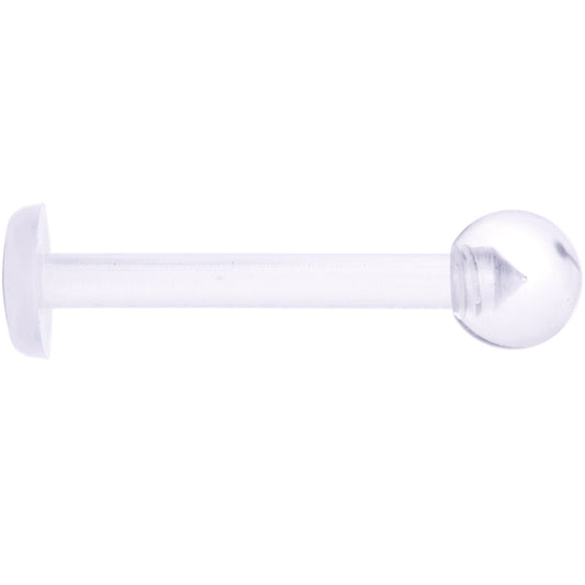 14G 1/2 Clear Flexible Bioplast Straight Barbell Retainer