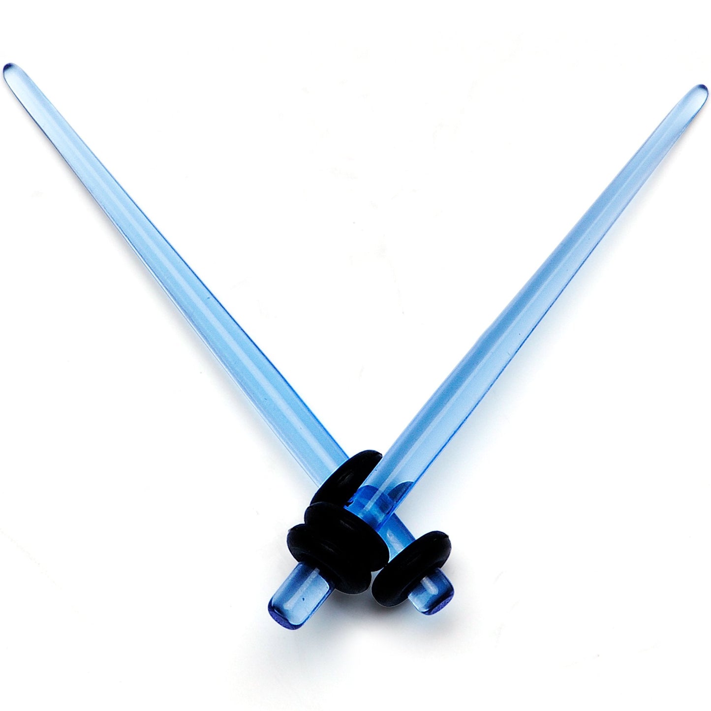 14 to 00G Light Blue Acrylic Straight Taper 18 Piece Stretching Kit