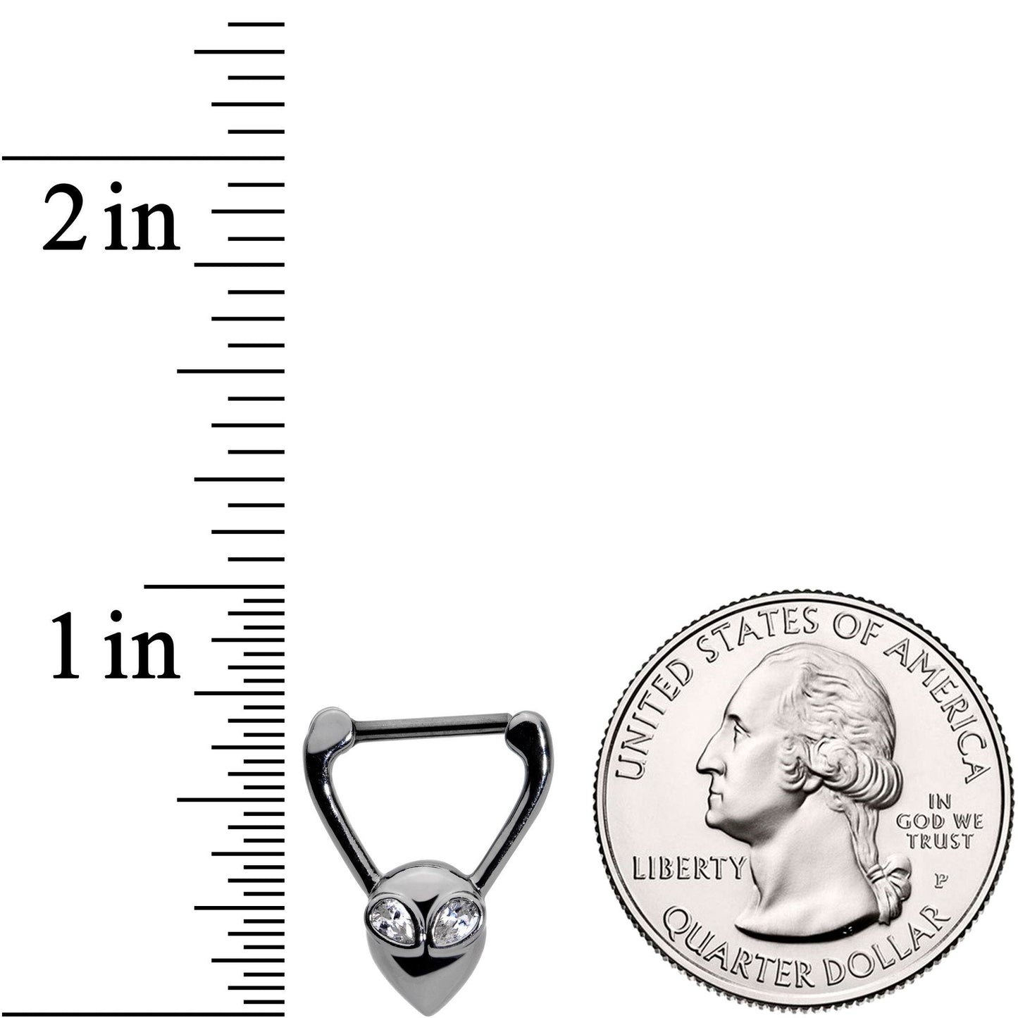 16G 5/16 Clear Gem Black Alien Invader Cartilage Clicker