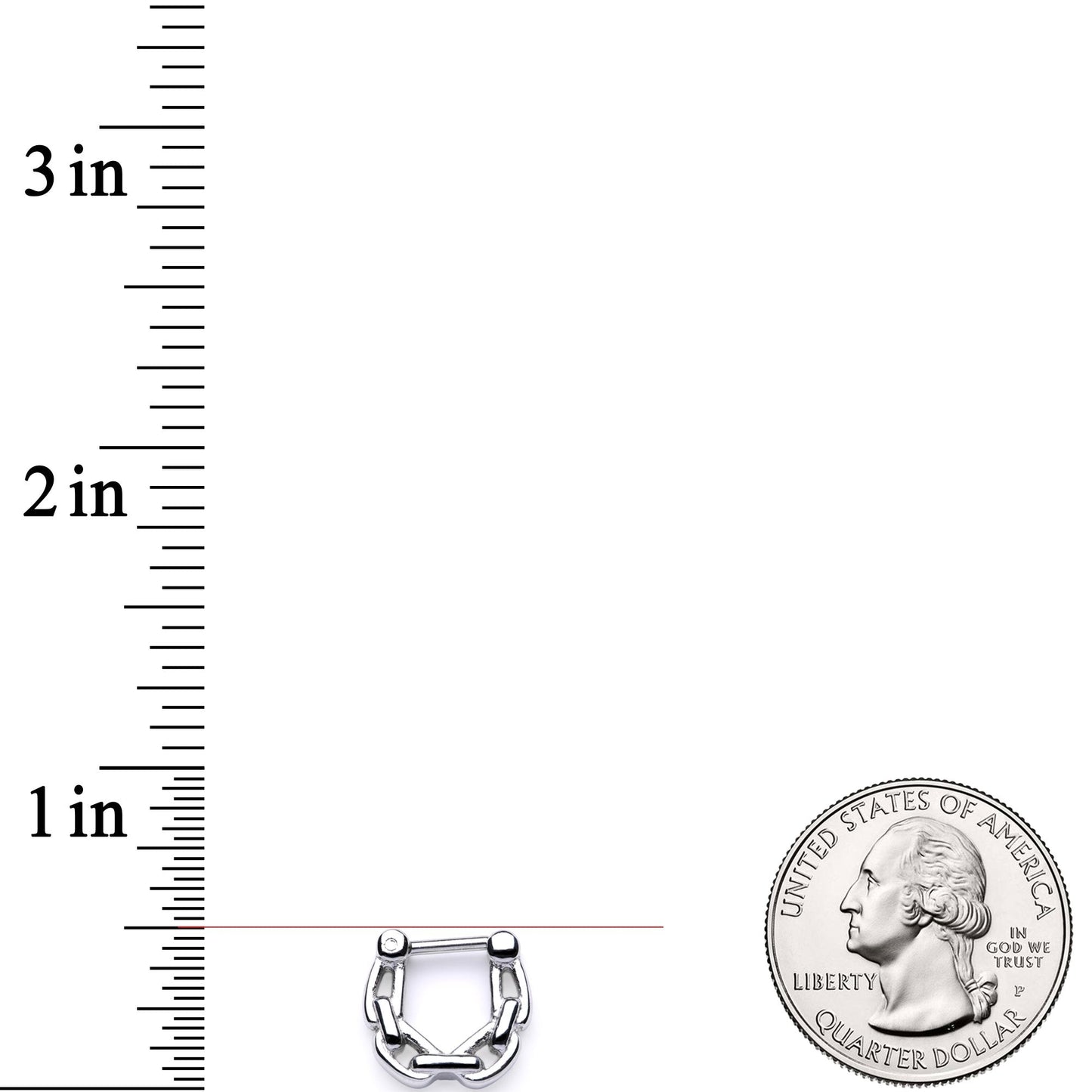 16G 1/4 Chain Link Hinged Septum Clicker