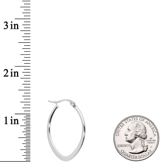 30mm Stainless Steel Oval Hoop Earrings