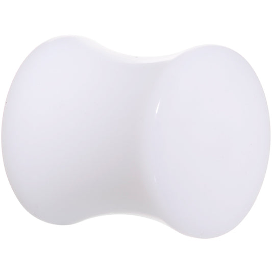 0G White UV Reactive Acrylic Saddle Plug Set