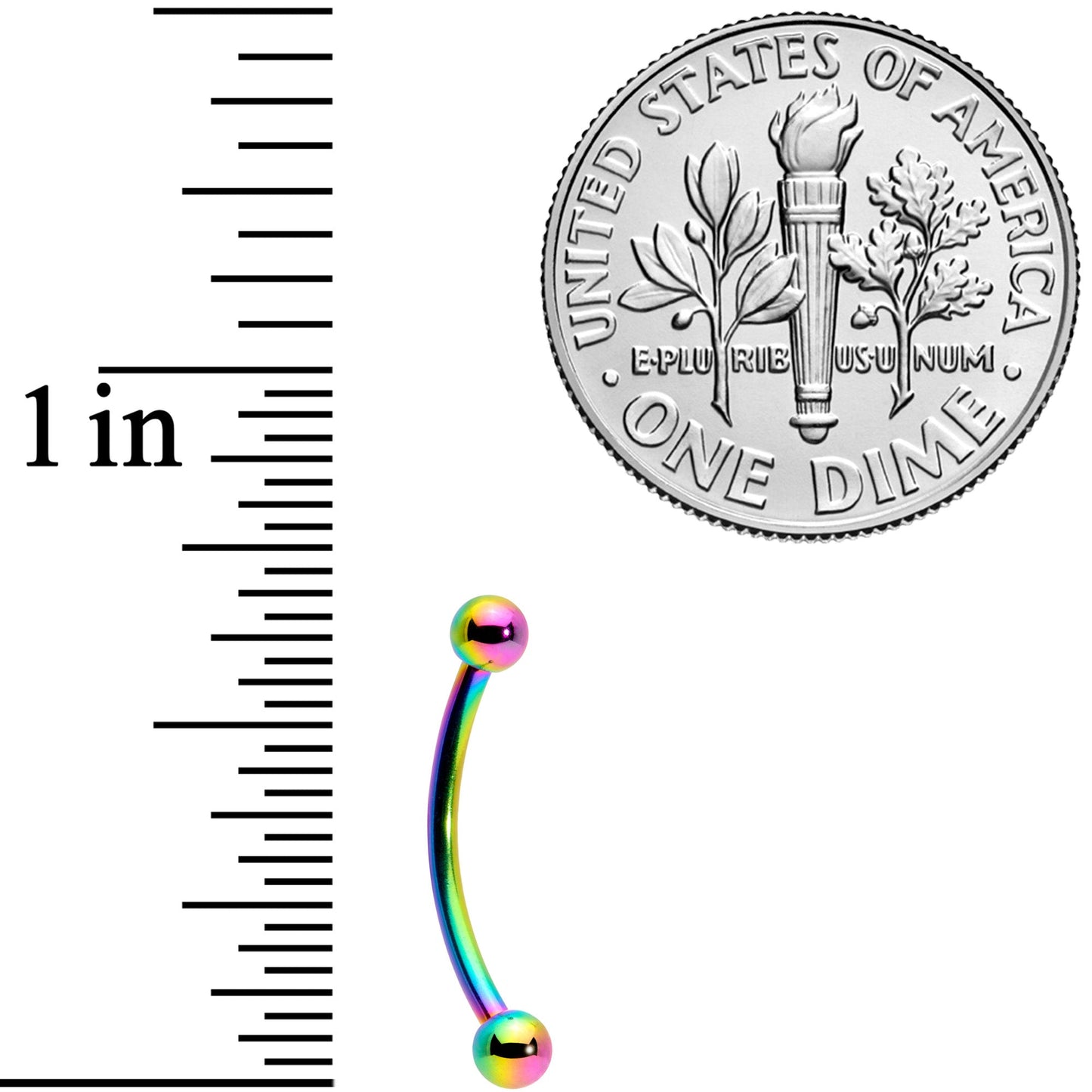 16G 1/2 Rainbow Curved Barbell