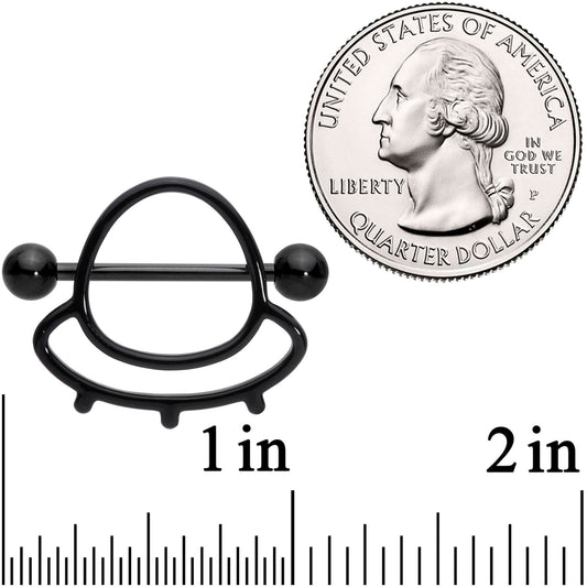 14G 13/16 Black Outer Space UFO Nipple Shield Set