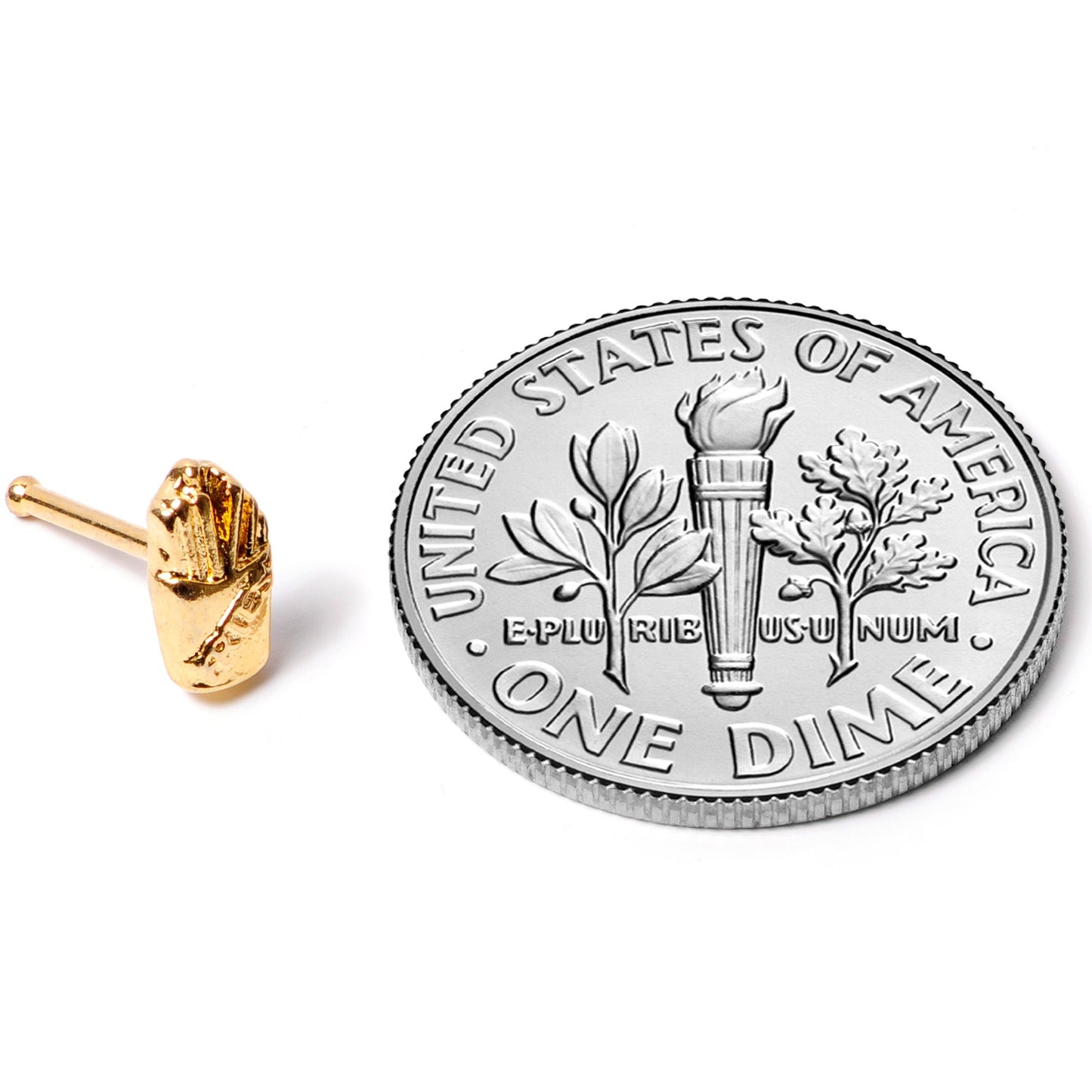 20G 1/4 Gold Tone Fast Food French Fries Nose Bone