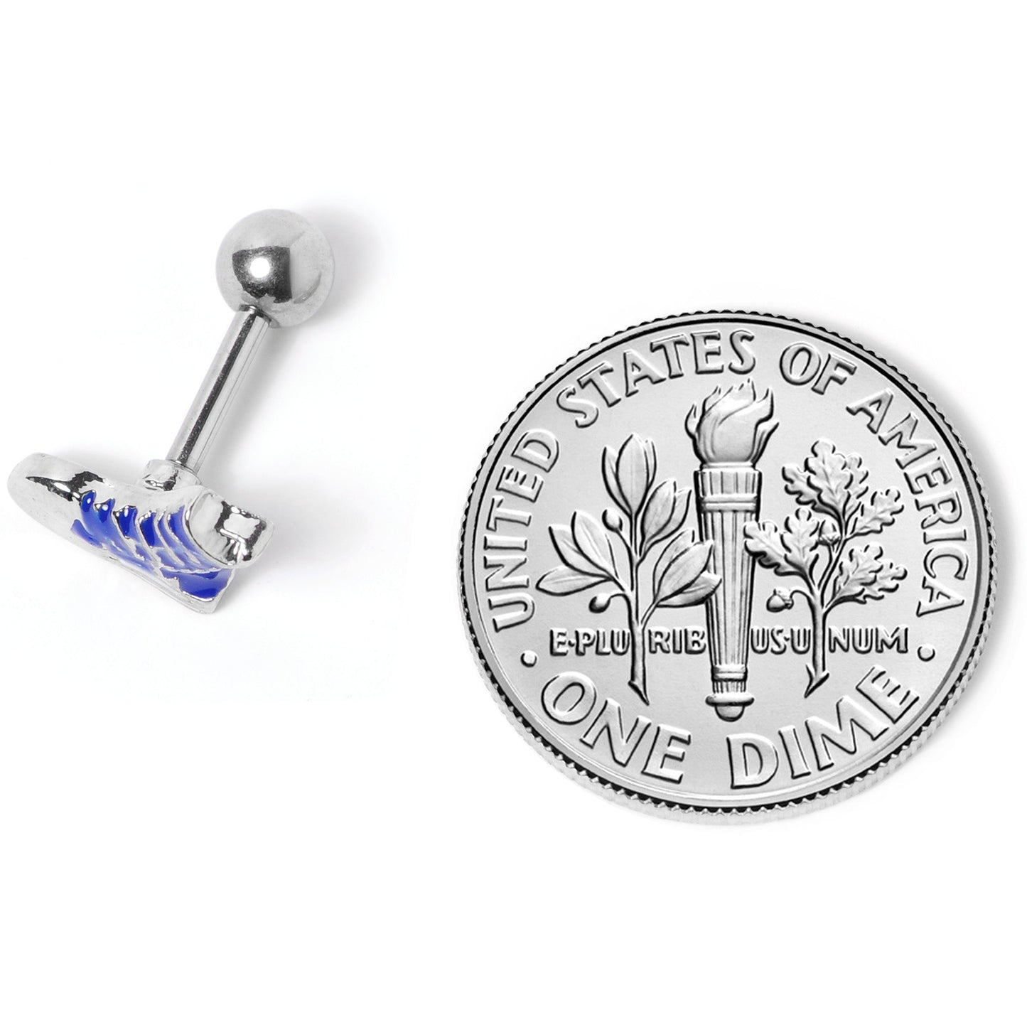 16G 1/4 Blue High Top Sneaker Cartilage Tragus Earring