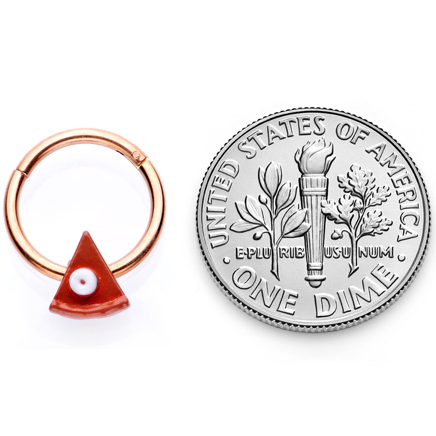 16G 3/8 Rose Gold Tone Pumpkin Pie Holiday Hinged Segment Ring