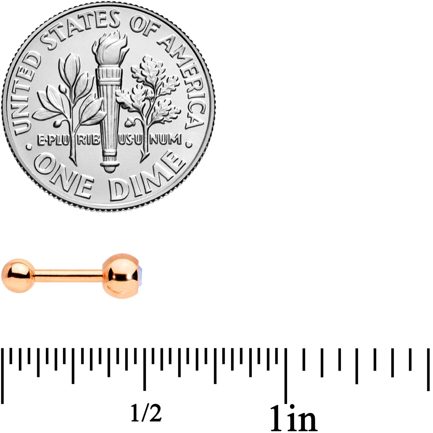 16G 1/4 Aurora Gem Rose Gold Tone Flower Cartilage Tragus Set of 3