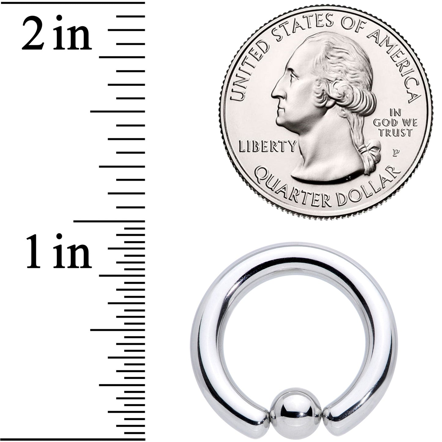 6G 5/8 Stainless Steel BCR Captive Bead Ring