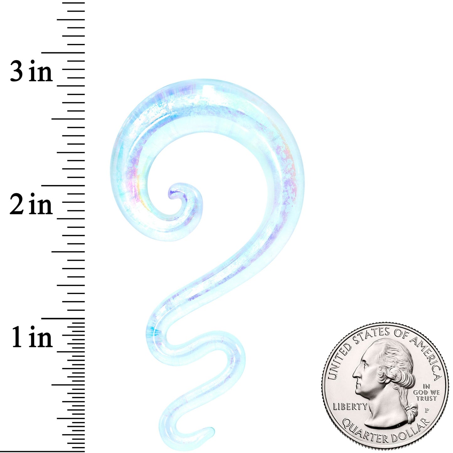 00G Iridescent Clear Glass Zig Zag Spiral Taper Set