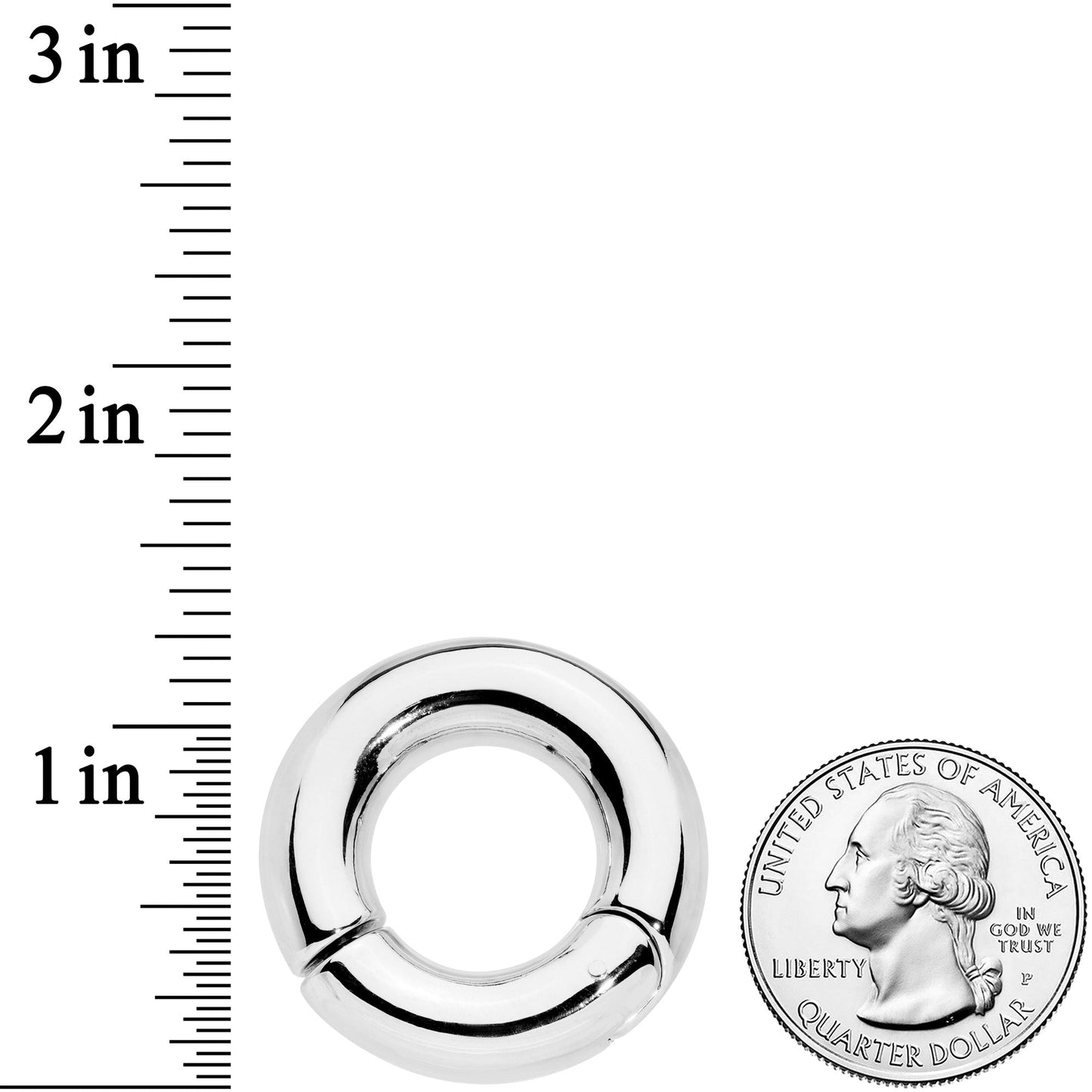 0G 5/8 Stainless Steel Hinged Segment Ring