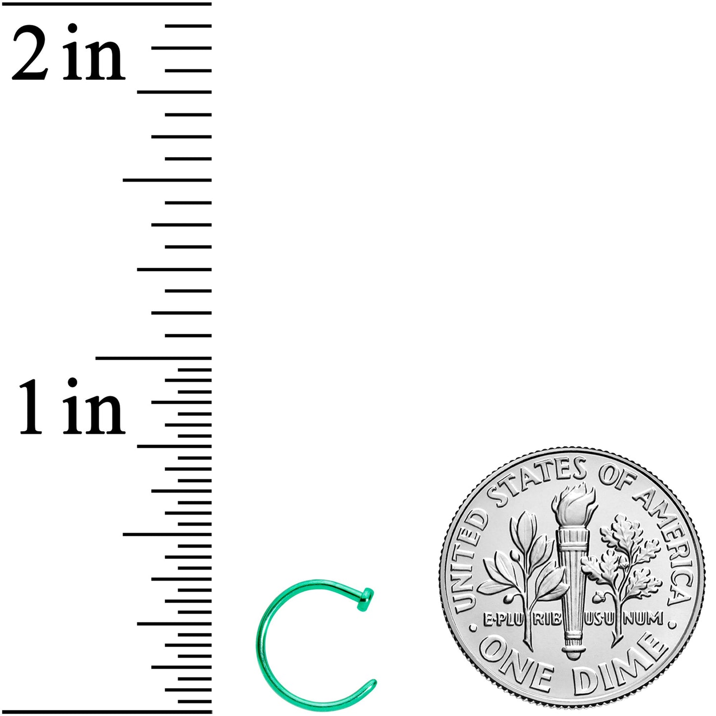 20G 5/16 Green PVD Implant Grade Titanium Disc Nose Hoop