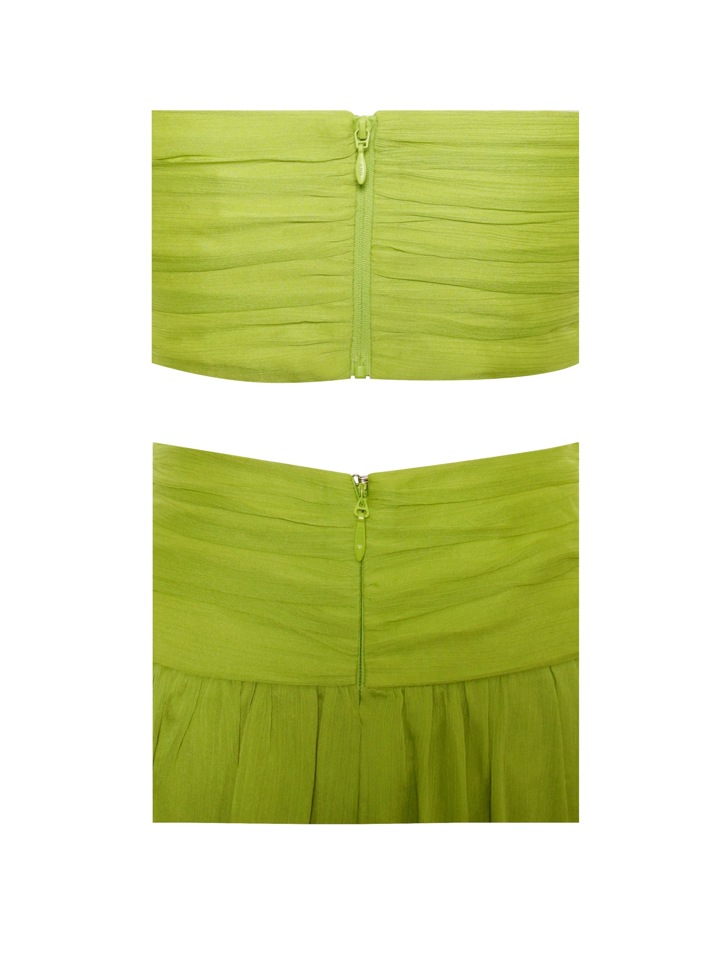Quinby Lemon Chiffon Pleated Lace Up Maxi Dress