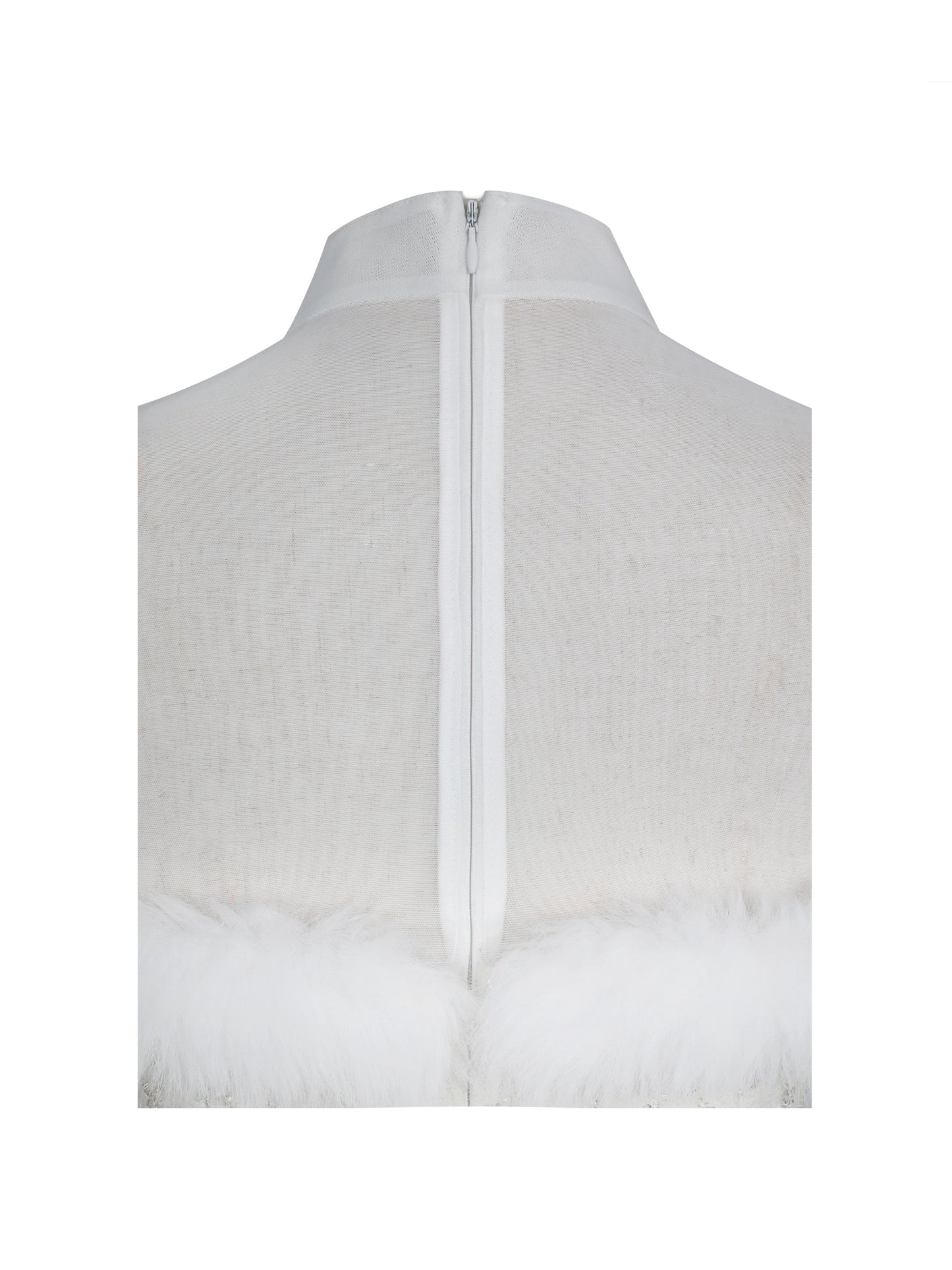 Taylor Ivory Fur Trimmed Beaded Bouclé Mini Dress