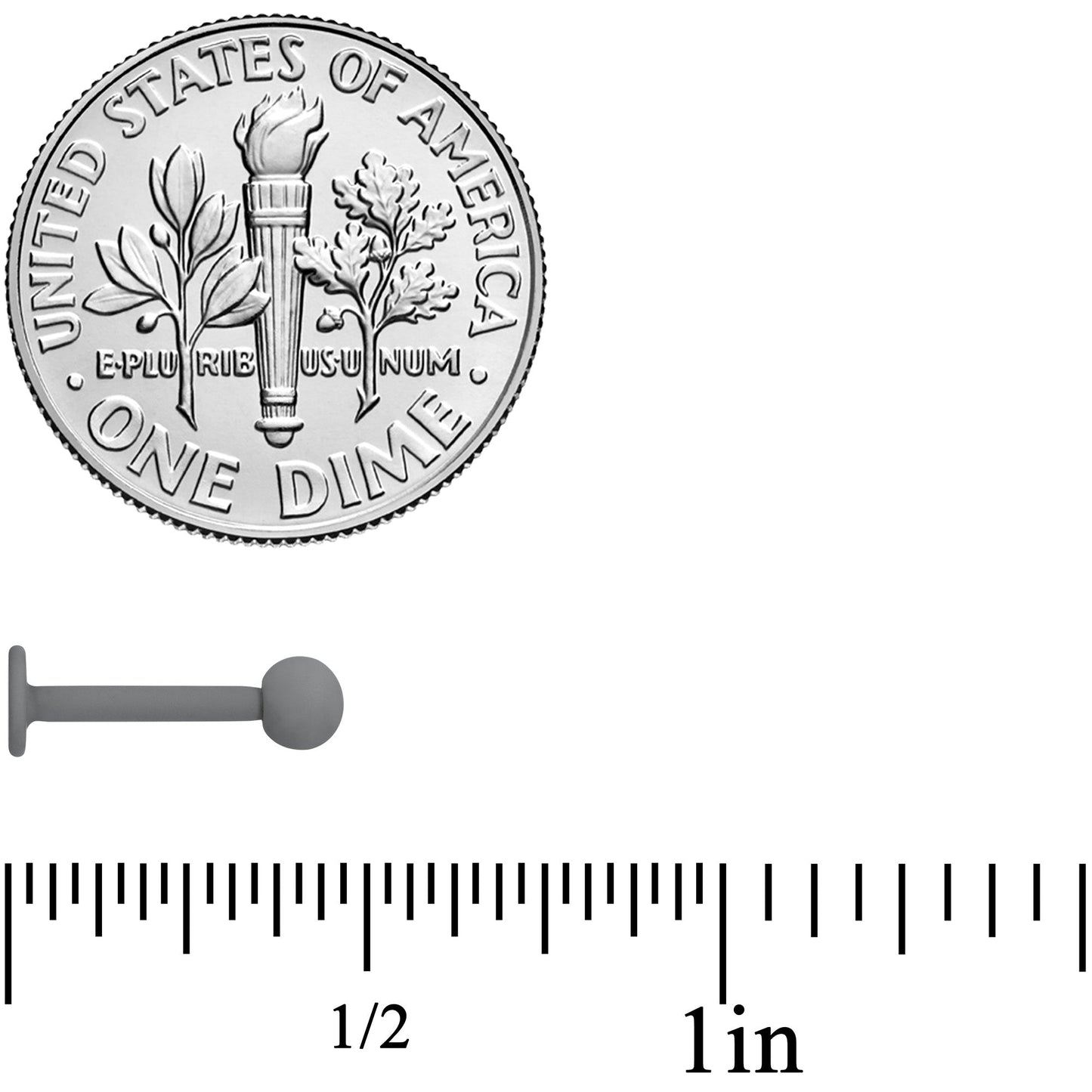 16G 5/16 Grey Acrylic Matte Labret Monroe Tragus