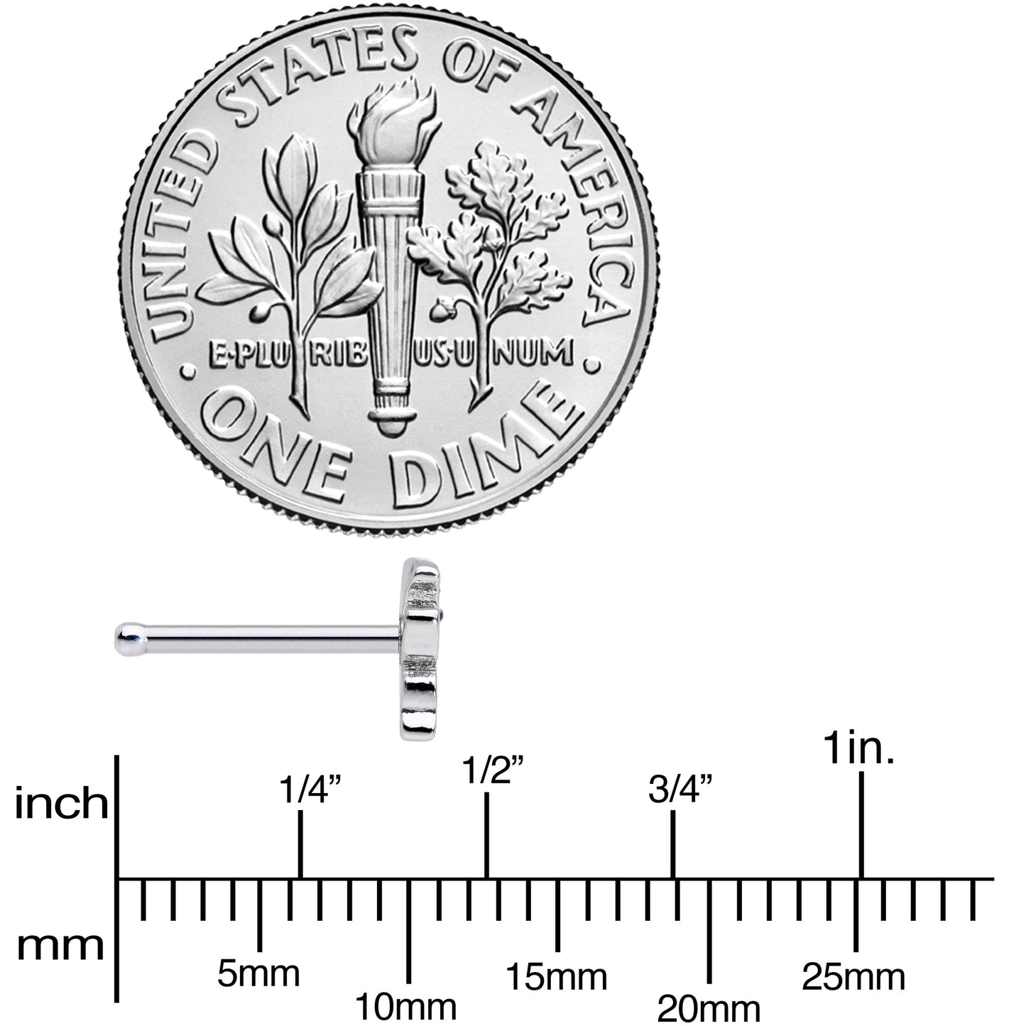 20G 1/4 Happy Ghost Halloween Nose Bone