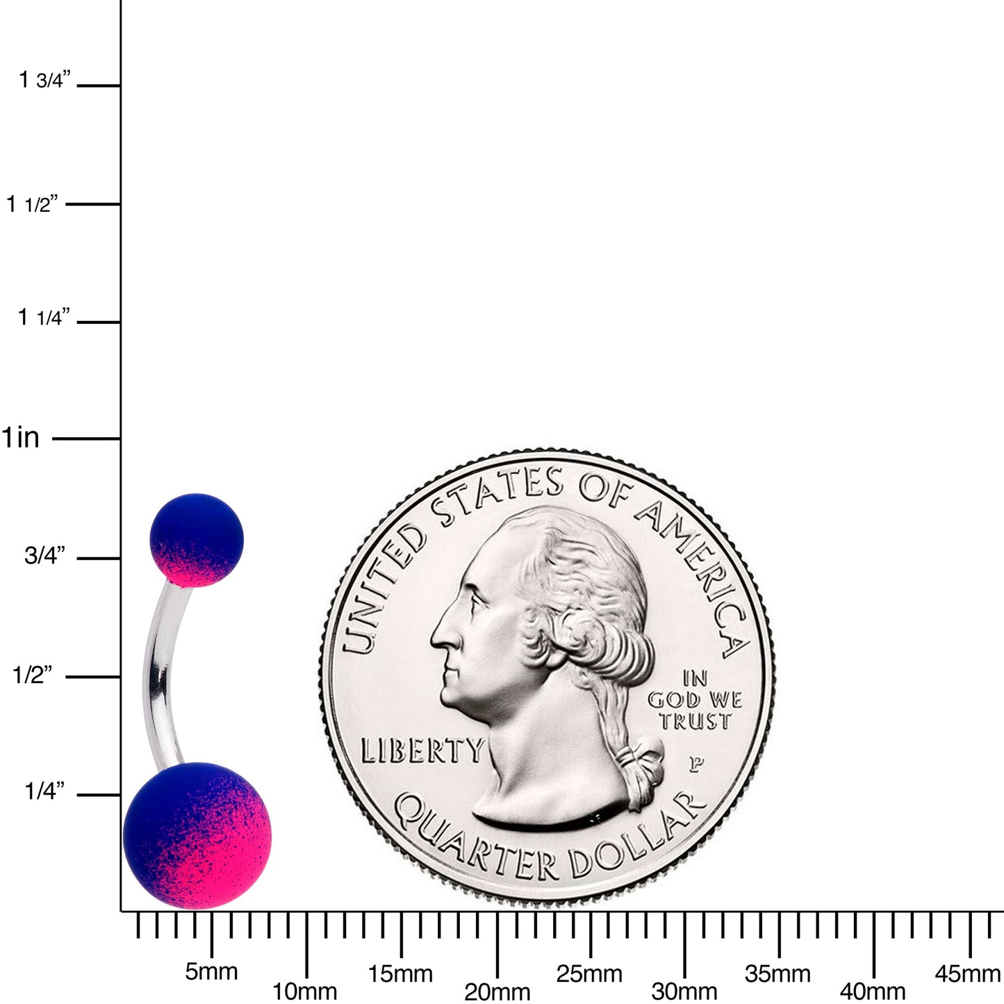 Pink Blue Ombre Soft Finish Belly Ring