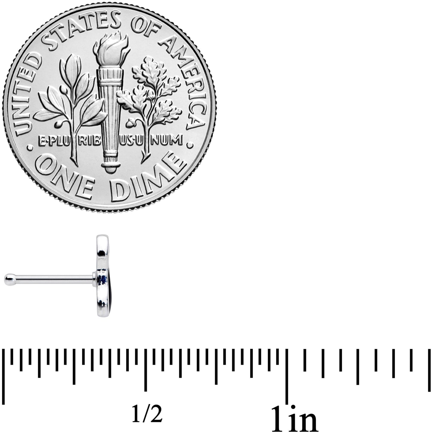 20G 1/4 Black Sitting Dog Nose Bone